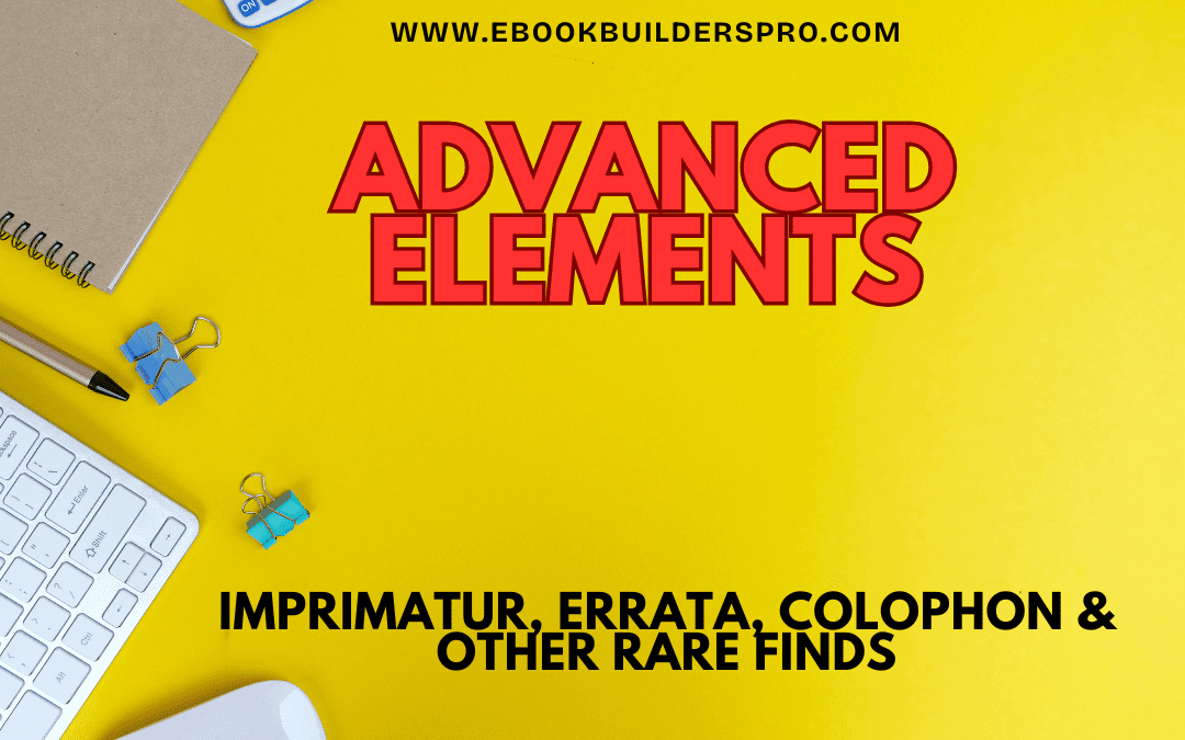 Advanced Book Elements Indie Authors Should Know